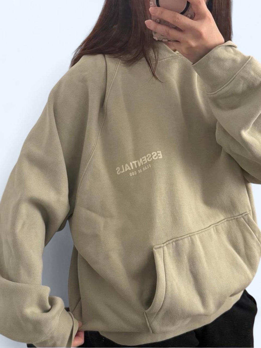 Fear of God Essentials hoodie in sage/seafoam green